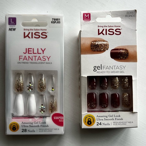 Kiss Jelly Fantasy Sculpted Glue On Gel Nails Set of 2 - Picture 4 of 5